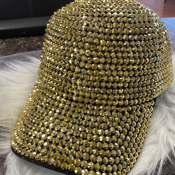Other - Gold Studded Black Cap/Hat